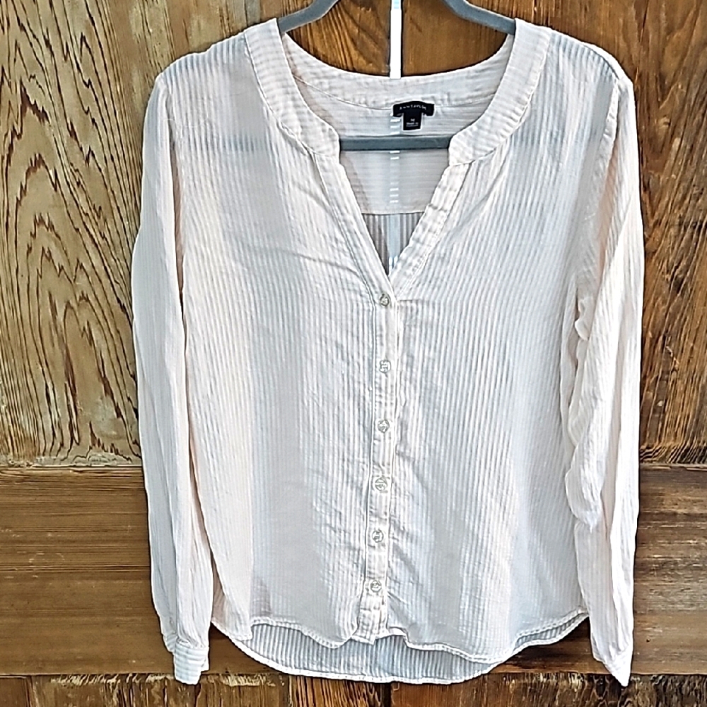 Women's Cream Button-Up Blouse